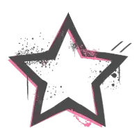 Icône étoile noire style street art, création graphique vectorielle Bline Design.