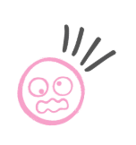 Tête de smiley rose rigolote disant "ohlalala" pour illustrer les risques financiers liés aux mentions légales graphisme web manquantes.